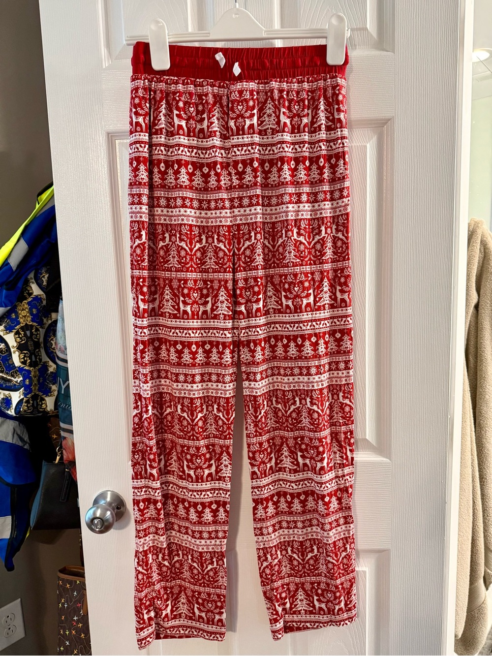 Little Sleepies Red & White Holiday Print Lounge Pants Men's Size Small
